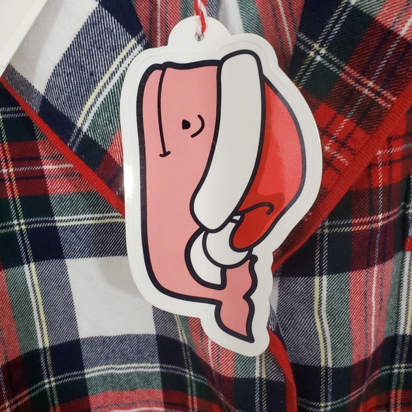 NWT Vineyard Vines Women's Flannel Pajama PJ Top Plaid Preppy Holiday Large - Picture 5 of 11